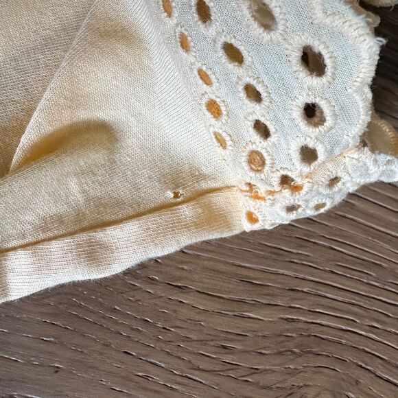 Joe’s Jeans THE ALEXIS BRODERIE SLEEVE TOP in Apricot Sherbert - Picture 11 of 12